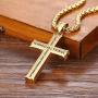 Cupimatch Philippians 4:13 Cross Pendant Necklace, Stainless Steel Strength Bible Verse Crucifix Jewelry with 22 inch Chain