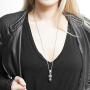 Controse Speak No Evil, Hear No Evil, See No Evil Skull Necklace with Pendant (27'' 316L Stainless Steel Necklace