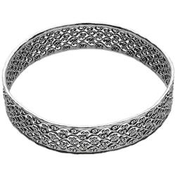 Paz Creations 925 Sterling Silver Lace Design Bangle