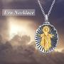 POTOPYY s925 Sterling Silver Cremation Jewelry Virgin Mary Pendant Urn Keepsake Ashes Hair Memorial Locket Jewelry w/Funnel Filler Gifts for Women Teen Girls Men