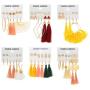 36 Pairs Tassel Earrings Colorful Long LayeredThread Ball Dangle Earrings Stud Earring Bohemian Tiered Tassel Drop Earrings Fashion Jewelry for Women Gifts