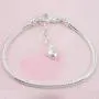 RUBYCA 10pcs White Silver Plated Heart Lobster European Snake Chain Bracelets fit Charm Beads 7.5'' RUBYCA 10pcs White Silver Plated Heart Lobster European Snake Chain Bracelets fit Charm Beads 7.5''