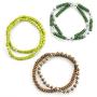 LookLove Womens Jewelry Shades of Green Bead Necklace (16'' with 3'' Extender) Earrings (3'') and Bracelet (6 Stretch Bracelets) Set