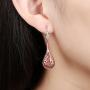 Mothers Day Gifts Filigree Teardrop Leverback Dangle Earrings for Women Rose Gold Plated Jewelry Hypoallergenic Earrings