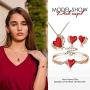 EMESLY Rose Gold/Rhodium Plated Necklace, Earrings, Bracelet, Ring with Birthstone Crystals, Nickel & Lead Free, Hypoallergenic Long Lasting Finish