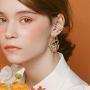 DAMLENG Unique Handmade Gold Flower Beaded Dangle Drop Earrings Bohemian Hollow Indian Jewelry for Women Girls