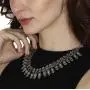 athizay Necklace Silver oxidized Indian Jewelry Chunky Beads Embellishments Choker Necklace athizay Necklace Silver oxidized Indian Jewelry Chunky Beads Embellishments Choker Necklace