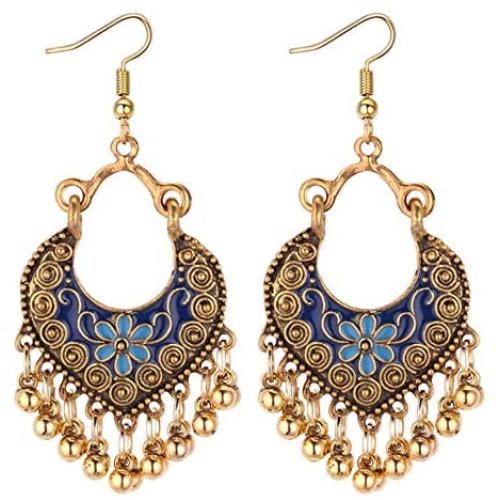 Vintage Boho Statement Drop Dangle Earrings Bohemian Ethnic Handmade Beaded Charms Earring for Women Girls Jewelry Gift