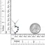 Gem Stone King 925 Sterling Silver Heart MOM Pendant Necklace Set with Created White and Blue Sapphire on 18 Inch Silver Chain