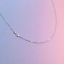 S925 Sterling Silver Jewelry Tiny Delicate Sideways Double Forever Love Heart Choker Necklace, 16+2''