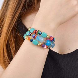 MIXIA Boho Multilayer Irregular Agate Beads Charm Bracelets for Women Vintage Jade Stone Man Bracelets Yoga Bangles Ethnic Jewelry