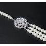 BABEYOND 1920s Gatsby Pearl Necklace Vintage Bridal Pearl Necklace Earrings Jewelry Set Multilayer Imitation Pearl Necklace with Brooch