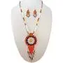 HANDMADE BEADED INDIAN FASHION JEWELRY ORANGE BLACK NATIVE STYLE STAR SEED BEADED MEDALLION NECKLACE EARRINGS SET S51/2 HANDMADE BEADED INDIAN FASHION JEWELRY ORANGE BLACK NATIVE STYLE STAR SEED BEADED MEDALLION NECKLACE EARRINGS SET S51/2
