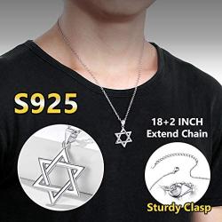 Silvora Sterling Silver Star of David Pendant Necklace with 22 in Rolo Chain Megan Cross Jewelry for Women