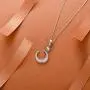 AOBOCO Personalized Love You to The Moon and Back Necklace Name Custom Letter Celestial Sun/Crescent Moon Star Pendant Crystal from Austria Gift for Women Mom Girls Daughter