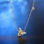 Coloura Womens Brass Necklace with Sunflower for Womens & Girls, Rose Gold Plated Cubic Zirconia Pendant Necklace Hypoallergenic & Nickel Free