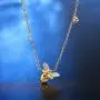 Coloura Womens Brass Necklace with Sunflower for Womens & Girls, Rose Gold Plated Cubic Zirconia Pendant Necklace Hypoallergenic & Nickel Free