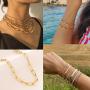 EASYSO Dainty Choker Necklace Chains for Women, 14K Gold Plated Simple Snake Chain Herringbone Necklace Simple Jewelry for Women