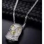 Nsitbbuery Hip Hop Nightclub Bars Plated Alloy Iced Out Mask Pendant Cuban Chain Necklace Nsitbbuery Hip Hop Nightclub Bars Plated Alloy Iced Out Mask Pendant Cuban Chain Necklace