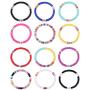 BOMAIL 12 Pcs Heishi Surfer Bracelets African Vinyl Disc 6mm Beads Polymer Clay Rainbow Bracelet Elastic Rope Bracelet Set Summer Beach Jewelry for Women Girls
