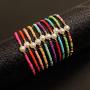 Pingyongchang 10 Pcs Friendship Bracelets Boho 6MM Beades Bracelet for Women Polymer Clay Rainbow Bracelet Elastic Rope Heishi Bracelet Set Summer Beach Jewelry