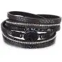 FANCY SHINY Leather Wrap Bracelet Boho Cuff Bracelets Crystal Bead Bracelet with Magnetic Clasp Jewelry Gifts for Women Teen Girls FANCY SHINY Leather Wrap Bracelet Boho Cuff Bracelets Crystal Bead Bracelet with Magnetic Clasp Jewelry Gifts for Women Teen Girls