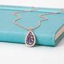 ENZOMAR Amethyst Crystal Necklace for Women - Best Friend Birthday Gifts for Women, Mothers Day Jewelry, Crystals and Healing Stones Bulk, Great Grandma Necklace, Anniversary Jewelry, Sterling Silver Rose Gold, Pendant Necklace, Dainty Necklace