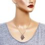 DianaL Boutique Adorable Little Pig Piggy Pendant Necklace Pink Rose Crystal 18'' Chain Gift Boxed