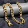 13mm Cuban Link Chain for Mens Women Heavy Strong Necklaces Chain Iced Out Miami Curb Chain Bling Bling Hip Hop Necklace Chain Silver/Rose Gold/Gold Plated Rhinestone CZ Clasp Chain