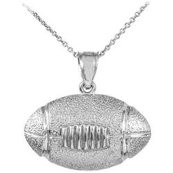 Sports Charms Sterling Silver Football Pendant Necklace