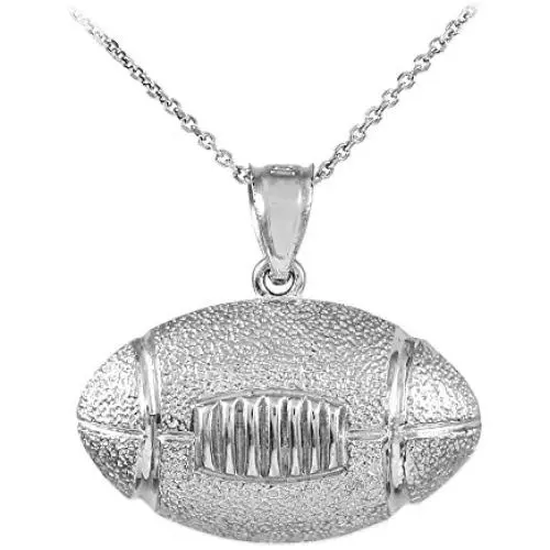 Sports Charms Sterling Silver Football Pendant Necklace