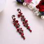 EVER FAITH Bridal Flower Wave Austrian Crystal Dangle Earrings
