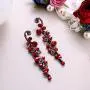 EVER FAITH Bridal Flower Wave Austrian Crystal Dangle Earrings