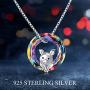 JUSTKIDSTOY Pig Necklace Jewelry 925 Sterling Silver Cute Animal Pendant Necklace with Crystal Gift for Women Girl Birthday