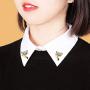 KENYG Lovely Rhinestone Fox Brooches Pins Women Shirt Collar Decoration Jewellery 2 PCS