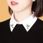 KENYG Lovely Rhinestone Fox Brooches Pins Women Shirt Collar Decoration Jewellery 2 PCS