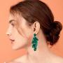 Long Acrylic Rose Petal Drop Dangle Earrings Bohemian Resin Flower Statement Earrings for Women Girls Gifts