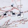 UJIMS Husky Jewelry Funny Husky Pendant Necklace Earrings Set Husky Mom Jewelry for Pet Owners Dog Gift for Husky Lover