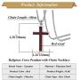 Xusamss Titanium Steel Wood Grain Cross Pendant 24'' Chain Necklace
