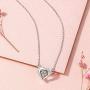 YINSHIFU Personalized Name Necklace 925 Sterling Silver Beating Heart Pendant with Simulated Birthstone Promise Necklace Forever Love Jewelry Gift for Women