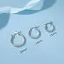 Ccino Silver Hoop Earrings for Women, 925 Sterling Silver Hoops Earrings for Girls, Hypoallergenic Fashion Hoop Earrings, Diameter 13/16/20 mm, 3 Colors in Silver/Gold/Rose Gold, with Jewelry Gift Box