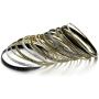 Ensoul Arrow Stripe Mixed Metal Aztec African Indian Multi Women Bangles Bracelets Set of 16/2.68'' Dia.