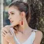 Ronglai Jewelry Earrings for Women Colorful Layered Tassel Earrings Bohemian Dangle Drop Tiered Tassel Druzy Stud Earrings Women Gifts