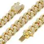 Mens 12MM 14MM 20MM Chains 18K Gold Plated CZ Fully Iced-Out Miami Cuban Link Necklace