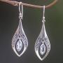 NOVICA Blue Topaz .925 Sterling Silver Dangle Earrings, Blue Teardrops