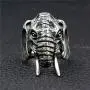 PikaLF Elephant Head Ring for Men, Stainless Steel Boho Ethnic Elephant Rings, Vintage Animal Ring Jewelry Gift for Men Boys