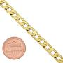The Bling Factory 6mm-11mm 14k Yellow Gold Plated Flat Cuban Link Curb Chain Necklace or Bracelet
