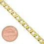 The Bling Factory 6mm-11mm 14k Yellow Gold Plated Flat Cuban Link Curb Chain Necklace or Bracelet The Bling Factory 6mm-11mm 14k Yellow Gold Plated Flat Cuban Link Curb Chain Necklace or Bracelet