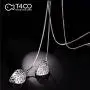 T400 White Golden Double Leaves Long Sweater Chain Pendant Necklace with Cubic Zirconia for Women Girls T400 White Golden Double Leaves Long Sweater Chain Pendant Necklace with Cubic Zirconia for Women Girls