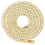 Nuragold 10k Yellow Gold 3.5mm Cuban Chain Curb Link Diamond Cut Pave Two Tone Pendant Necklace, Mens Womens Lobster Lock 16'' 18'' 20'' 22'' 24'' 26'' 28'' 30''